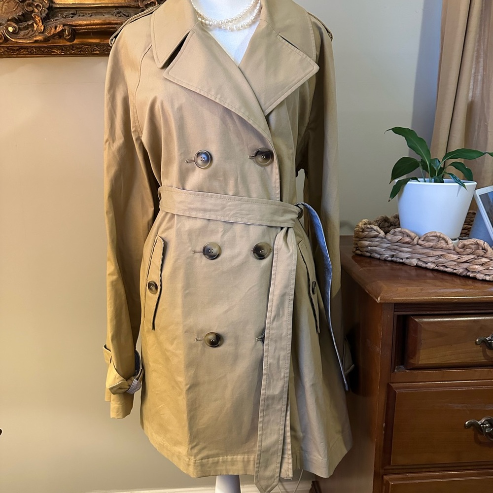 Tan Double-Breasted Trench Coat - Crown & Ivy